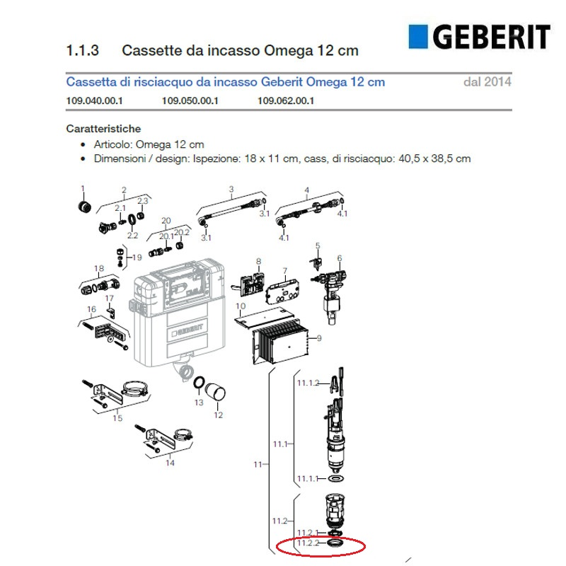 Ricambi Geberit Cassetta da Incasso modello 10.700 - Termoidraulica Tics